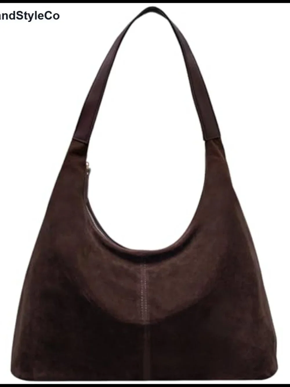 Suede Leather Hobo Shoulder Bag Slouchy Tote Handbag Crescent Purse Women Daily